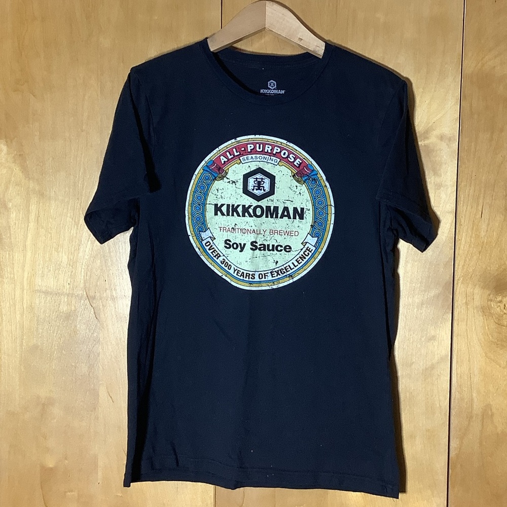 Kikkoman black Tshirt, size large